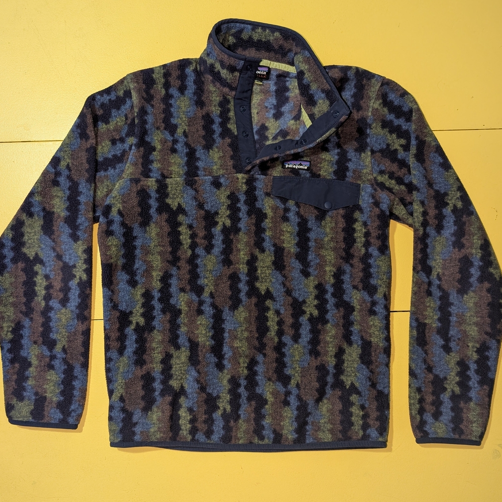 Patagonia Synchilla Fleece Pullover in Blue, Green, Brown, Black Pattern